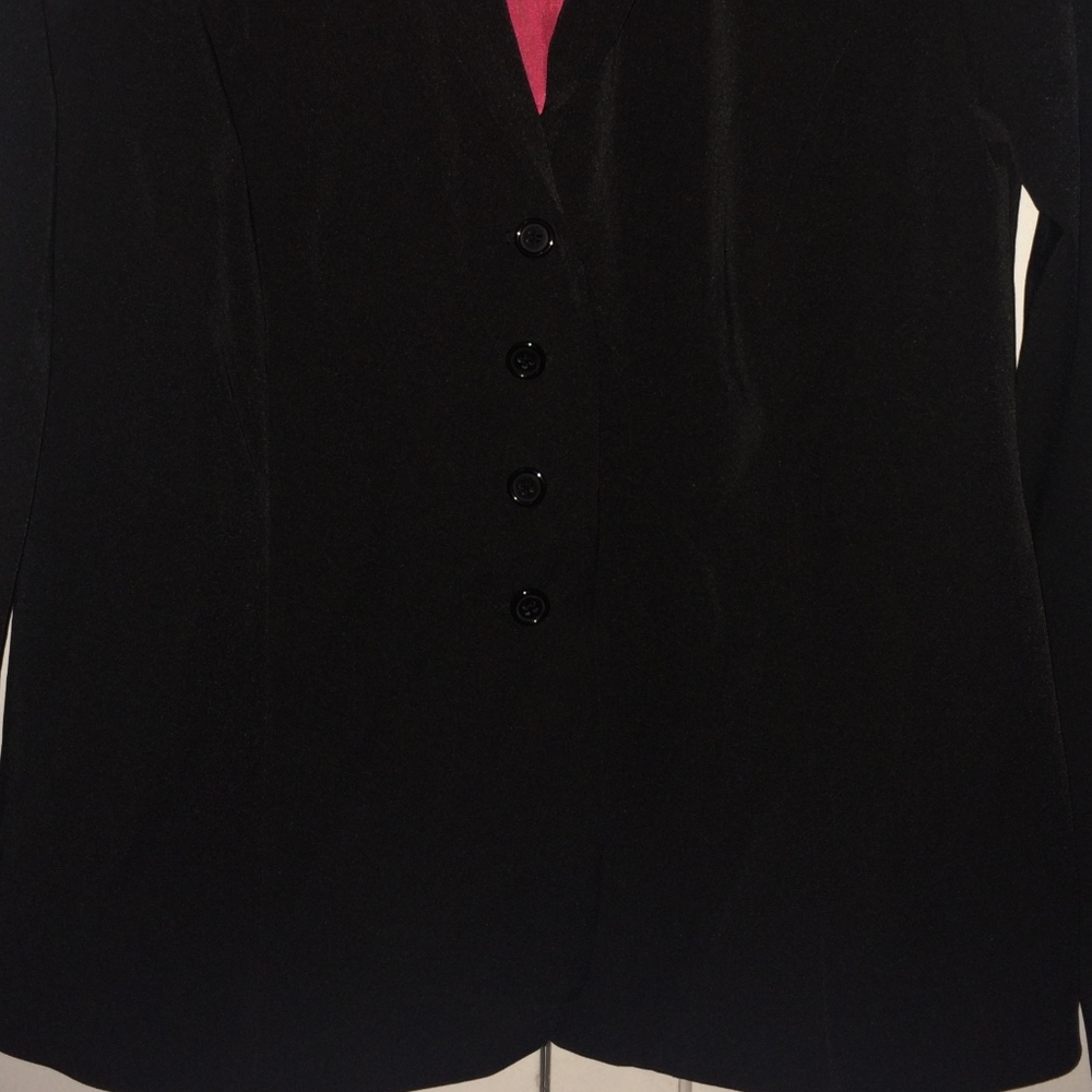 VINTAGE 1990's BLACK SUIT JACKET BLAZER SIZE 4 - Picture 2 of 7
